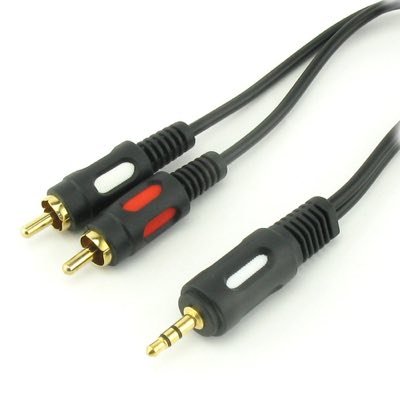 Абраком шнур соединительный 2*RCA-3.5 мм Jack mini