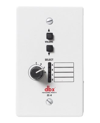 dbx ZC-8 настенный контроллер. 4-позиционный селектор источника/зоны + 2-кнопочный регулятор громкос