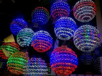 PRO СВЕТ LED шар на металлическом каркасе 36 см синий (8м)