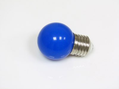 Светодиодная лампа LED G45 220V-240V Blue, LED лампа - шарик с цоколем E27, 45 мм, (5 светодиодов), 