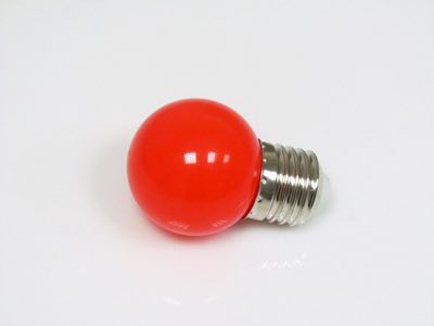 Светодиодная лампа LED G45 220V-240V Red, LED лампа - шарик с цоколем E27, 45 мм, (5 светодиодов), 