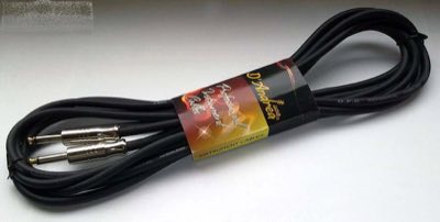 D'Andrea OFCB-20 шнур инструментальный Jack-Jack, 6м, черный, джеки-металл, хром