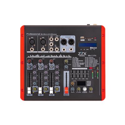 ZTX audio Mix 2.1.Fx микшерный пульт 2mono, 1stereo каналы с MP3/SD/DSP/BT