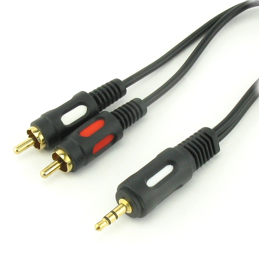 Абраком шнур соединительный 2*RCA-3.5 мм Jack mini