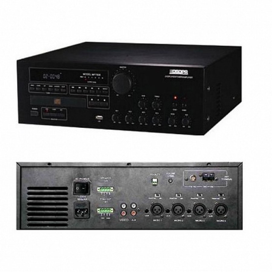 DSPPA MP-7812 Комбинированный микшер -усилитель 120 Вт\100В, 2 зоны 4 микр., 1 Aux вход