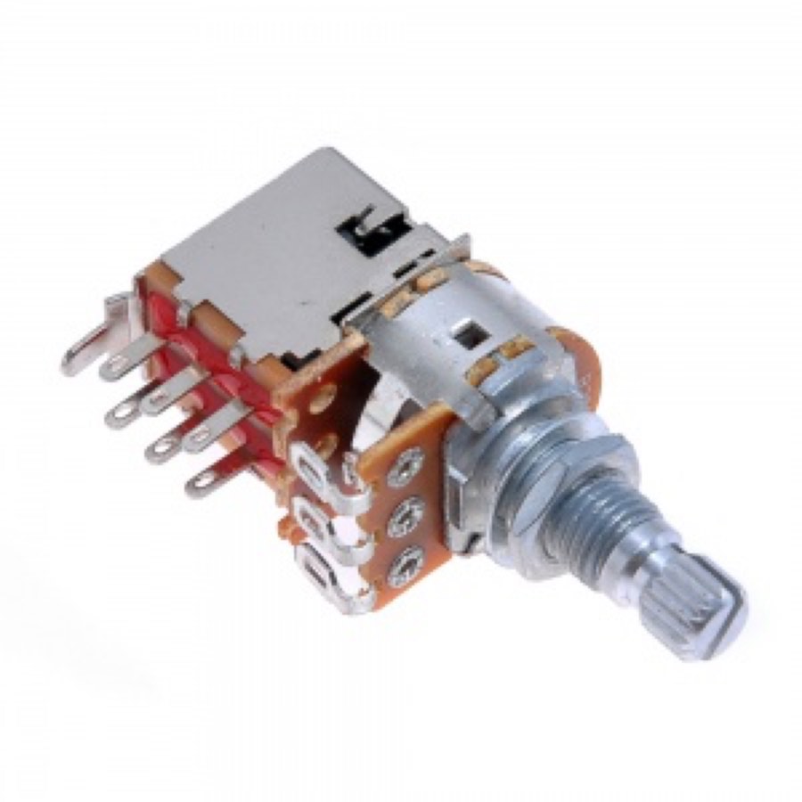 PARTS H74 Потенциометр PUSH-PULL SWITCH A500 кОм, 16-18 мм. для электрогитары (тембр с отсечкой),