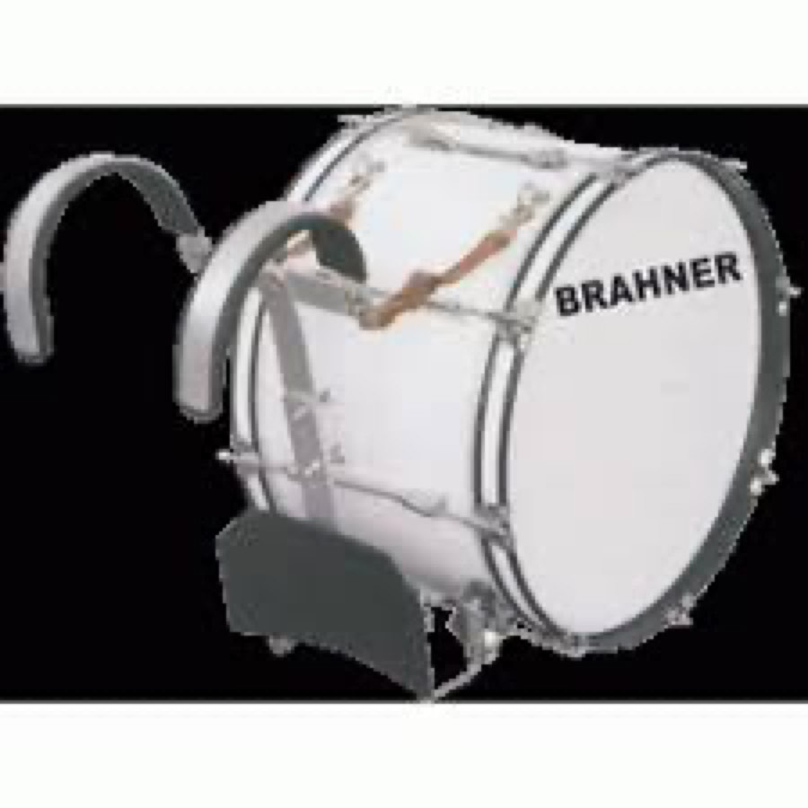 BRAHNER MBD-2211/WH БАС-барабан (маршевый) размер 22"x11", цвет - БЕЛЫЙ, наплечный держатель; обру