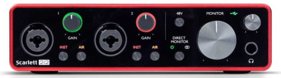 FOCUSRITE Scarlett 2i2 3rd Gen аудио интерфейс USB, 2 входа/2 выхода