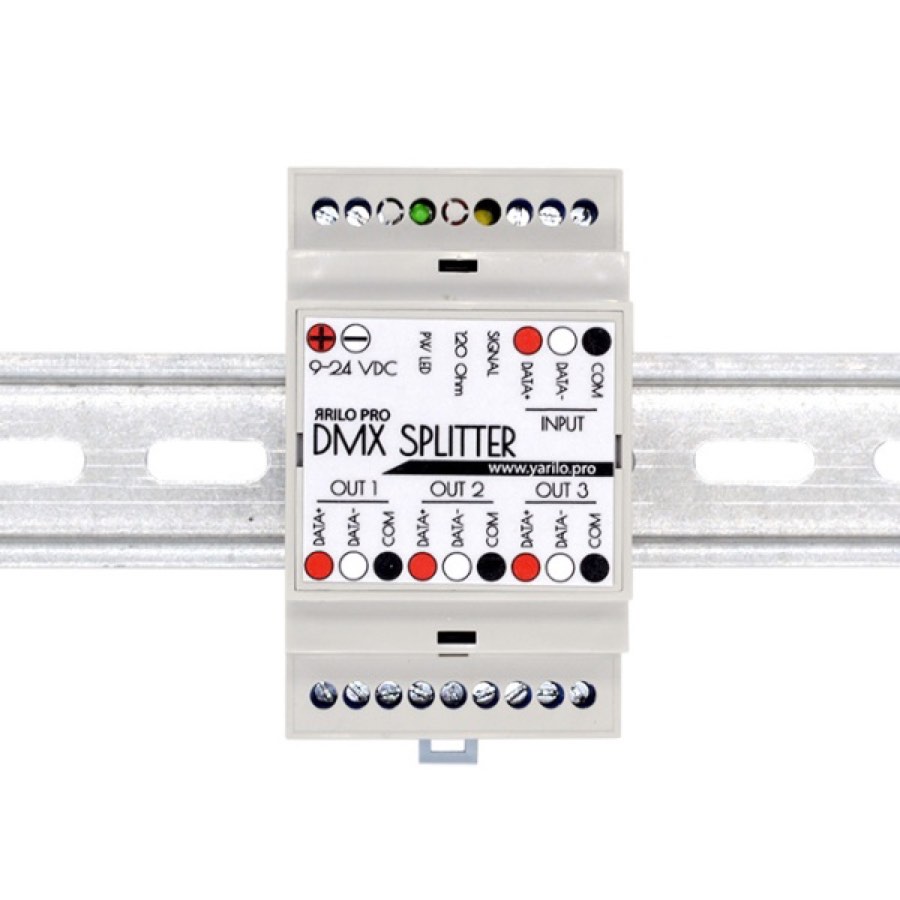 DMX Сплиттер ЯRILO SPL DIN3 - DMX512 сплиттер для установки на DIN-рейку, предназначенный для распре