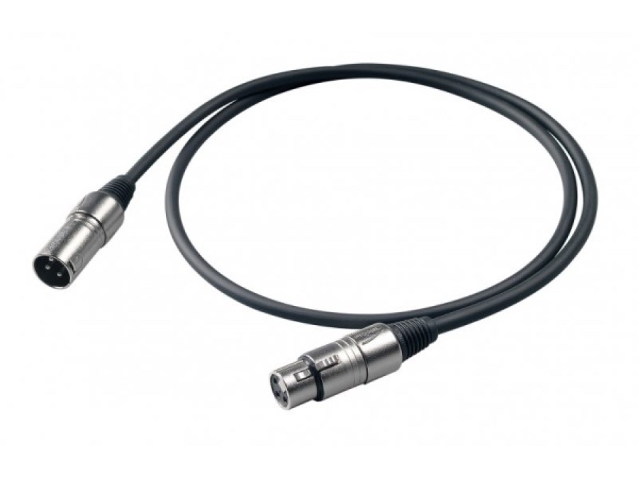 Proel BULK250LU1 - Микр. кабель, XLR папа <->XLR мама, длина - 1 m