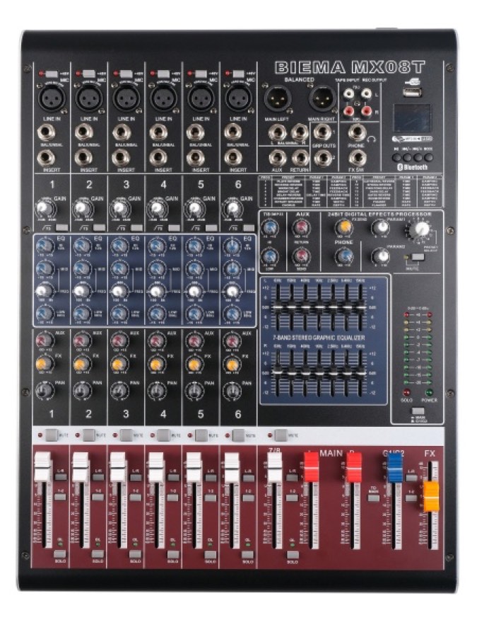 Biema MX-08T Микшерный пульт, 6 каналов