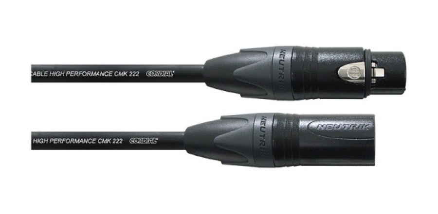 Cordial CPM 10 FM BLACK микрофонный кабель XLR female/XLR male, разъемы Neutrik, 10,0 м, черный