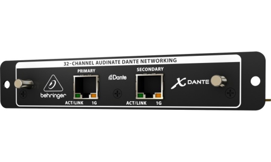 BEHRINGER X-DANTE - карта расширения Dante для  X32, для записи и воспроизведения до 64 кан. аудио